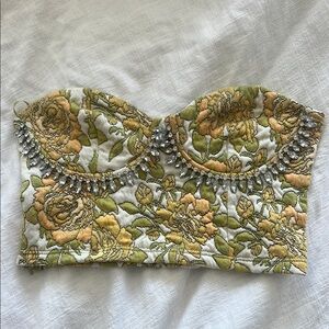 Floral Embellished Bustier Top
